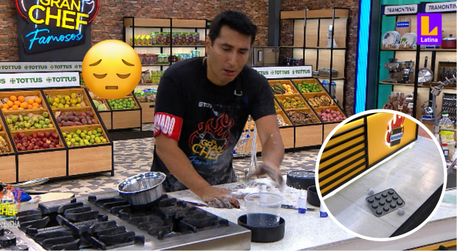 No fue su día: Machuca tira sus cupcakes al suelo minutos antes de terminar la competencia en El Gran Chef Famosos