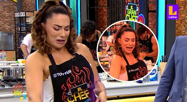 Casi se quema: Ximena Díaz se asustó con el fuego de la cocina de El Gran Chef Famosos