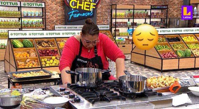 Mónica Torres se desplomó ante la frustración al quemar el caramelo para su postre en El Gran Chef Famosos