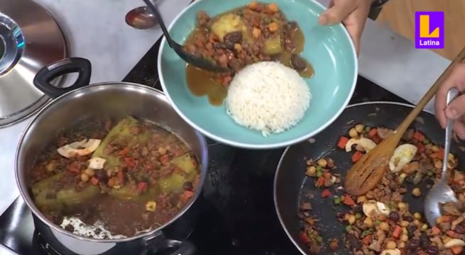 Conozca la preparación de una deliciosa caigua rellena de garbanzos con fiesta de carnes