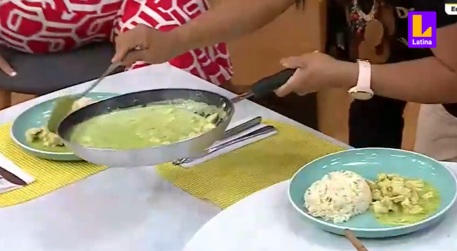 Conoce la rica receta y preparación del delicioso pollo a la crema de culantro con arroz a la mantequilla