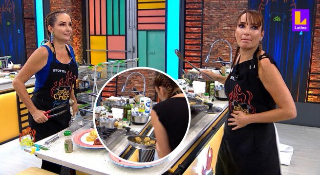 El Gran Chef Famosos: Celine Aguirre sufre al ver que casi bota todas sus papas al suelo