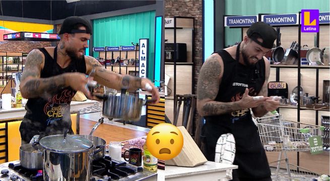 El Gran Chef Famosos, El Restaurante: Gino Assereto es el primer accidentado de la temporada, ¿qué pasó?