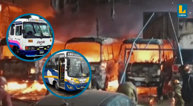 Incendio consume 25 buses de transporte público durante Estado de Emergencia en Independencia