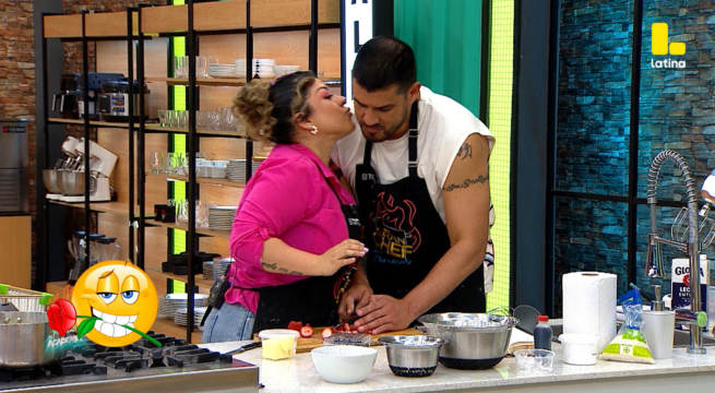 El Gran Chef Famosos: Canchita Centeno le da un BESO a Erick Delgado