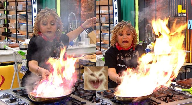 El Gran Chef Famosos: Zelma Gálvez A PUNTO de quemar la cocina con su intento de flameo