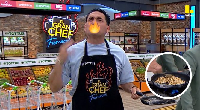 El Gran Chef Famosos: Víctor Hugo Dávila QUEMA su maní y SUFRE en silencio