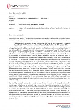 La SNRTV desestima la denuncia contra Latina